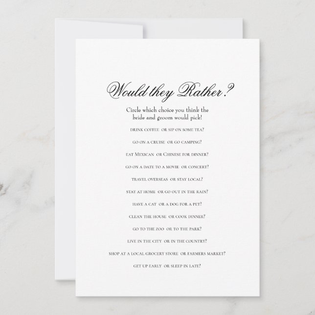 Doble cara - 2 juegos de ducha de novia (Anverso)