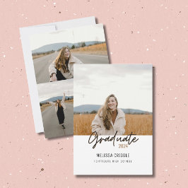 Doble cara 4 Foto Invitación de graduación en blan