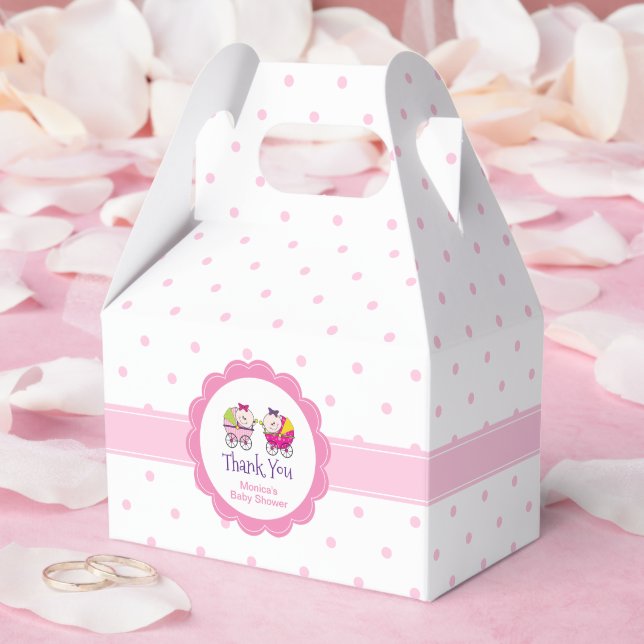 Doble Chica Baby Shower Caja de Favor de Carriage (Boda)