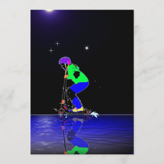 Doble de tarjeta scooter de invitación