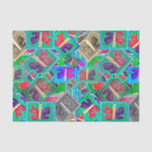 Doble desafío de mariposa colorida   Papel Tejido