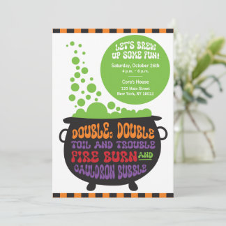 Doble, doble caldero - Invitación de fiesta de Hal