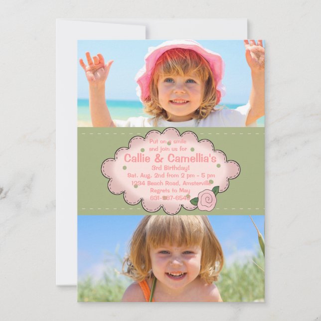 Doble dulce 2 Invitación de foto (Anverso)