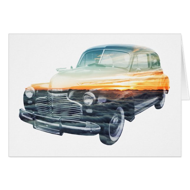 doble exposición al vehículo de puesta al sol (Anverso (Horizontal))