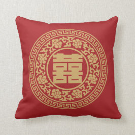 Doble felicidad almohada china