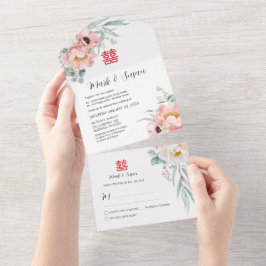 Doble felicidad china todo en una invitación de ma