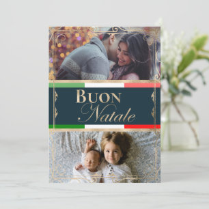 Doble Foto Personalizada Buon Natale Navidad Itali