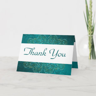 Doble Gracias Tarjeta Árabe Verde azulada