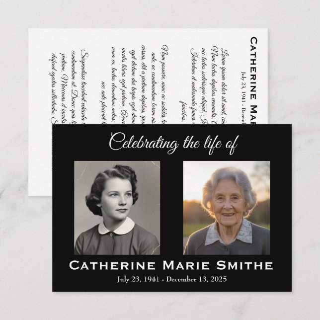 Doble imagen funeraria o memorial (Anverso / Reverso)