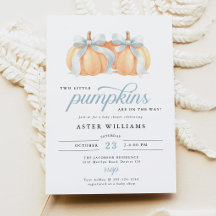 Doble Invitación de Cumpleaños de Bebé Calabaza co