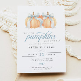 Doble Invitación de Cumpleaños de Bebé Calabaza co