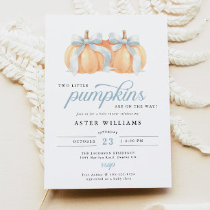 Doble Invitación de Cumpleaños de Bebé Calabaza co
