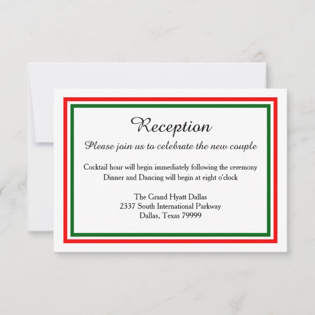 Doble Invitación de Navidad con Adornos-Recepción (Anverso)