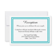 Doble Invitación de Recepción con Borde Verde Azul