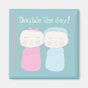 ¡Doble la Alegría! Imán para bebés gemelos