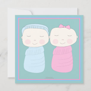 ¡Doble la Alegría!  Invitación a ducha de Chica Tw