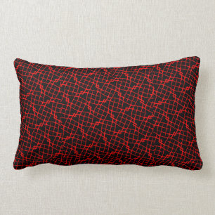 Doble la almohada gráfica echada a un lado - rojo