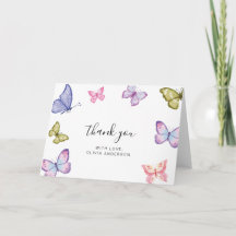 Doble mariposa Gracias Tarjeta