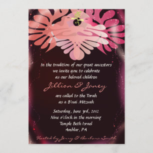 Doble palo de paz B'nai Bat Mitzvah Invitación