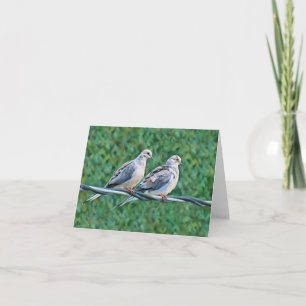 Doble palomas - Tarjeta de saludo en blanco
