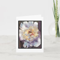 Doble Peony blanco con bordes rosados Tarjeta de f