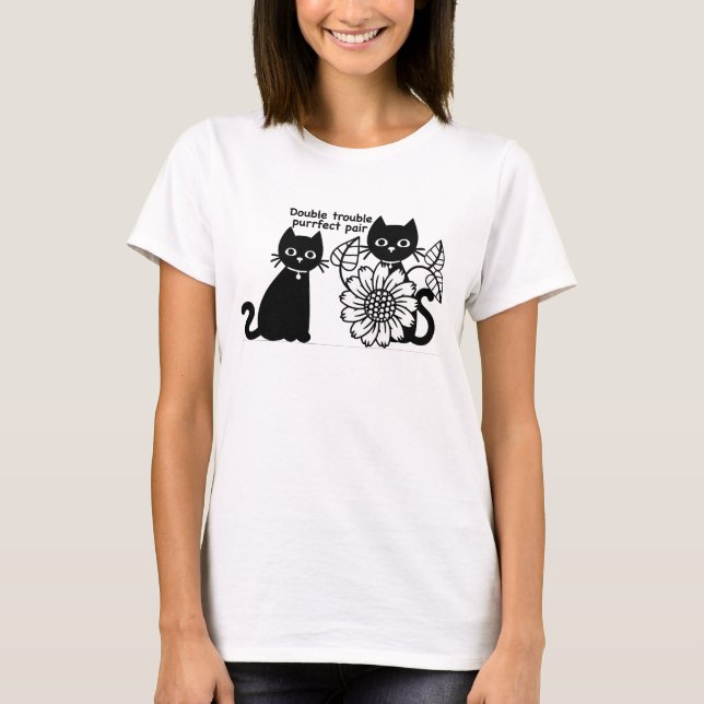 Doble Problema Purrfect Par Camiseta Cat (Anverso)