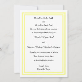 Doble Recorte de Amarillo Suave -5x7 Invitación de