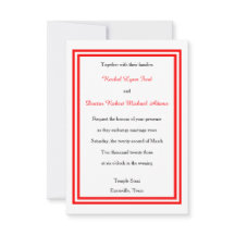Doble Recorte Rojo - Invitación de Boda 3x5