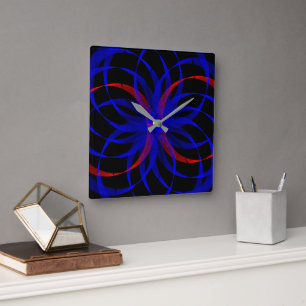 Doble reloj de pared geométrica con acento de colo