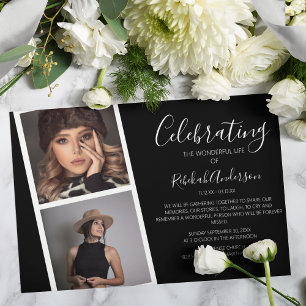 Doble tira de fotos   Invitación conmemorativa fún