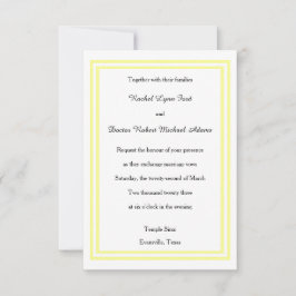 Doble trazo amarillo suave - Invitación a la boda