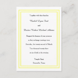 Doble trazo amarillo suave - Invitación a la boda