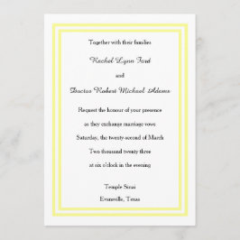 Doble trazo amarillo suave - Invitación a la boda