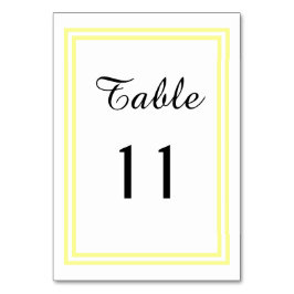 Doble trazo amarillo suave - tarjeta de mesa