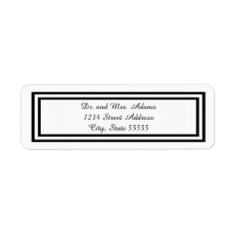 Doble trazo negro - Etiqueta de dirección de retor