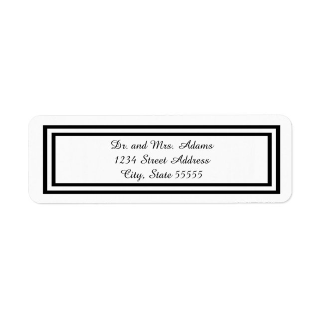 Doble trazo negro - Etiqueta de dirección de retor (Frente)