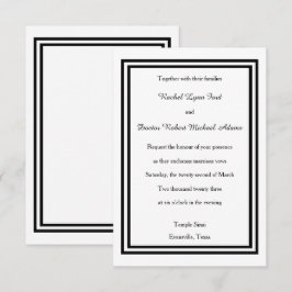Doble trazo negro - Invitación a la boda 3x5