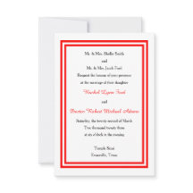 Doble trazo rojo -3x5 Invitación a la boda