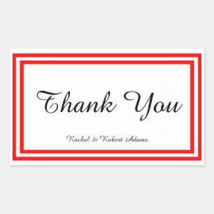 Doble trazo rojo - Pegatina Rectángulo