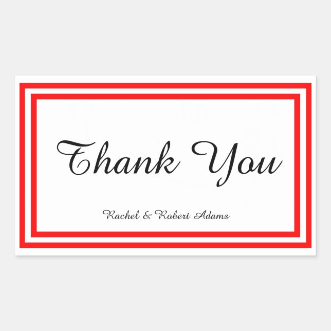 Doble trazo rojo - Pegatina Rectángulo (Anverso)