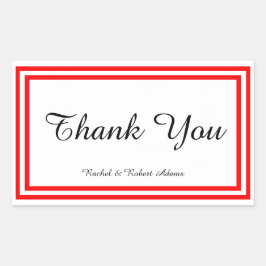 Doble trazo rojo - Pegatina Rectángulo