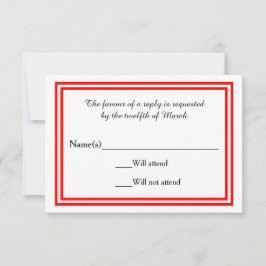 Doble trazo rojo - Tarjeta RSVP