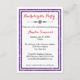 Doble trineo púrpura - 3 x 5 invitaciones a la sol