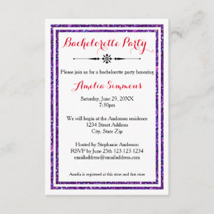 Doble trineo púrpura - 3 x 5 invitaciones a la sol