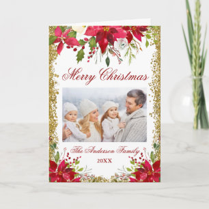 Doblez floral del oro del navidad de la foto del