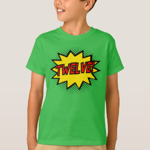 ¡DOCE! 12mo Camiseta del logotipo del super héro