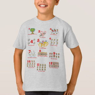 Doce días de Navidades cantando camiseta infantil
