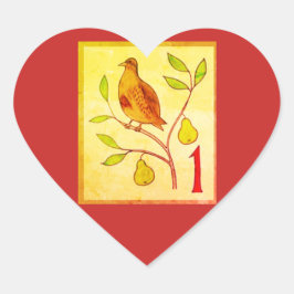 DOCE DÍAS DE NAVIDADES PEGATINA EN FORMA DE CORAZÓ