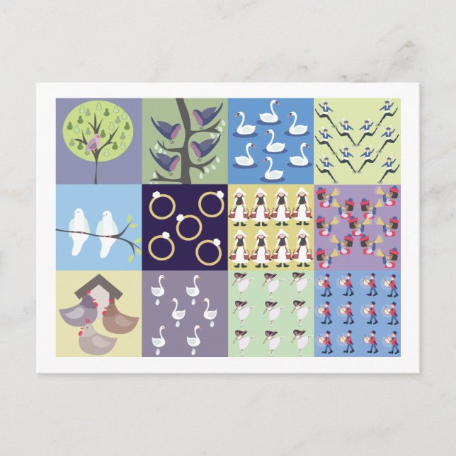 Doce días de tarjeta postal de Navidades (Anverso)