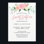 Doce Tarjeta Botánica Floral de Agua Dulce Diecisé<br><div class="desc">Si desea conocer la colección,  visite nuestra tienda Little Bayleigh. Hemos utilizado obras de arte de: www.createthecut.com</div>